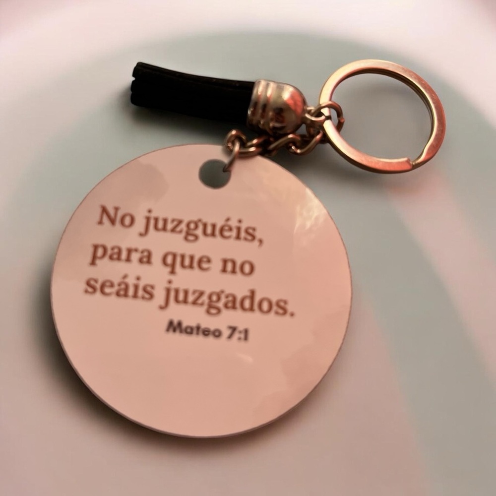 Inspirational Keychain with Black Tassel